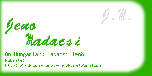 jeno madacsi business card
