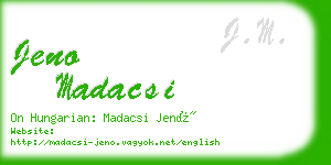 jeno madacsi business card